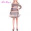 New Style Christmas floral printing midi pluse size women casual one piece dress
