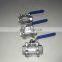 Stainless Steel Female Thread Three Pieces Lever Operated Ball Valve