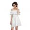 TWOTWINSTYLE Off Shoulder Sexy Slash Neck Ruffle Lace up Mini Dress Female Clothes