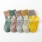 Children's Socks Cotton Boys and Girls Babies Baby Solid Color Japanese Style Spring and Autumn Color Stripes Tube Socks