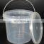 Hot sale Printing&Packaging pp clear round plastic bucket with lid and handle