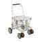 6 wheels folding senior elderly portable adjustable steel basket shopping carts rollator walker with seat