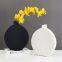 Circular Chinese Large White Black Elegant Round Vase For Hotel Office Home Showroom