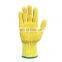 Pure Aramid cut heat sleeve  Cut Resistant Gloves with PVC Dots on Palm work safety black coated garden glove