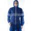Cheap Non Woven Blue PP Coverall Disposable Coverall With Hood Isolation Work Wear
