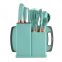 Custom 19-piece set of silicone kitchen utensil set with wooden handle and cuttings board storage bucket kitchen gadget set