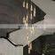 Customizable modern stairs chandelier pendant light villa rotating staircase light long k9 crystal chandelier