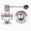 Food Grade Stainless Steel Sanitary butterfly Valve With Ferrule Tri Clamp SS304 316 Quick Install Manual Type butterfly Valve