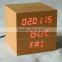 Digital LED Wood Table Clock with Calendar with CE