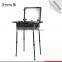  promotional high quality Aluminum makeup trolley case with lights and mirror inside