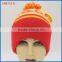 100% Acrylic Fashion Custom Red Knit Pom Beanie