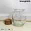 12oz Round Glass Pickled Food Jar With Cork Lids Clear Storage Jars