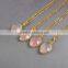 Gold or silver plated green crystal stone necklaces long chalcedony beads rosary chain necklace