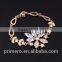Hot sale African wedding 18k gold plated red crystal flower shape bridal jewelry sets