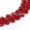 Nice Red #62 Color Synthetic Turquoise Carved Rose Howlite Coral Flower Carving Loose Beads 20 pcs per Bag For Jewelry Making