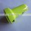portable mini dual USB car charger 5V 2.1A with LED