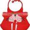 FDA silicone waterproof baby bib with red bird printing