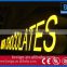 wall hanging acrylic led luminous 3d resin alphabet letter ,signage with mental frame and led strip material in side