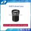 2016 hot china manufacturer 1/3inch F1.6 M12 ccd camera 8.0mm lens
