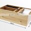 Desk Stationery Box, Desktop Supplies Organiser with drawer Made of Natural Bamboo storage