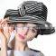 New Arrival Satin Ribbon Make Church Hats For Women Black And White