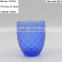 press glass Wine goblet,Hiball,DOF, sundae cup in Cobalt blue color with Knit embossed patern