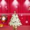 Gold And Silver Plated Vintage Christmas Tree With Star And Red Lights