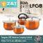New product aluminum orange kitchen pot set