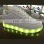 PU Fashion led light running shoes light and soft for men and women kids runners cheap price