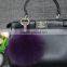 Genuine fur bag charm hand made wholesale fox fur key chain fox fur key ring