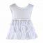 Wholesale high quality with cheap prices boutique cotton knit solid blank ruffle sleeveless fashion kid girl mini skirt