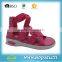 pretty style girls sandals, flat beach sandal, textile and pu upper girl sandal