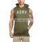 customized Sleeveless Zip Hoodie black printing gym muscle bodybuilding sport mens hoodies