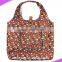 210D polyester folding printed shopping bag for women