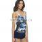 Spaghetti Strap Coconut Tree Digital Printing Sexy Women Bathing Suits Beach Tankini PW- SMR8074