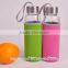 100% BPA clear voss glass water bottle with insulated silicone sleeve