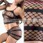 Manufacturer 2pcs Set Black Spaghetti Strap Stripe Pattern Top and Mini Dress