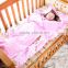 100% cotton Infant Kindergarten anti kicking sleeping bag quilt for four seasons detachable and washable pink teddy bear