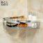 Wall mounted Bathroom hardware Chrome plating brass hanging corner basket for bathroom storage