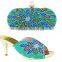 PU leather women shoes mix flower design hand bag shoes & bag set for girls