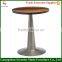 2016 new items Round wooden top coffee table design with iron table base