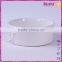 white glazed round ceramic pet food bowl
