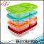 3 Compartment Containers Reusable Bento Lunch box & Divided Food Storage With Multi Colored Lids