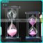 KM-CP15 Wholesale transparent cube acrylic resin hourglass sand timer sets