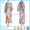 Multicolor kaftan pattern long kimono Long sleeve designs long kimono with belt