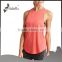 Crew neck Drop armhole tank tops racer back with mesh fabric