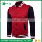 New Design European Style School Red Black Cotton Fleece Varsity Jacket for Men