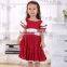 2017 flutter sleeve girls boutique Christmas dress