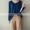 New fashion casual womenT-shirt and long sleeved v-neck blank tee