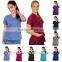 Women's UltraSoft Mock Wrap Scrub TOP Medical Nursing Uniform V-Neck 2-Pockets